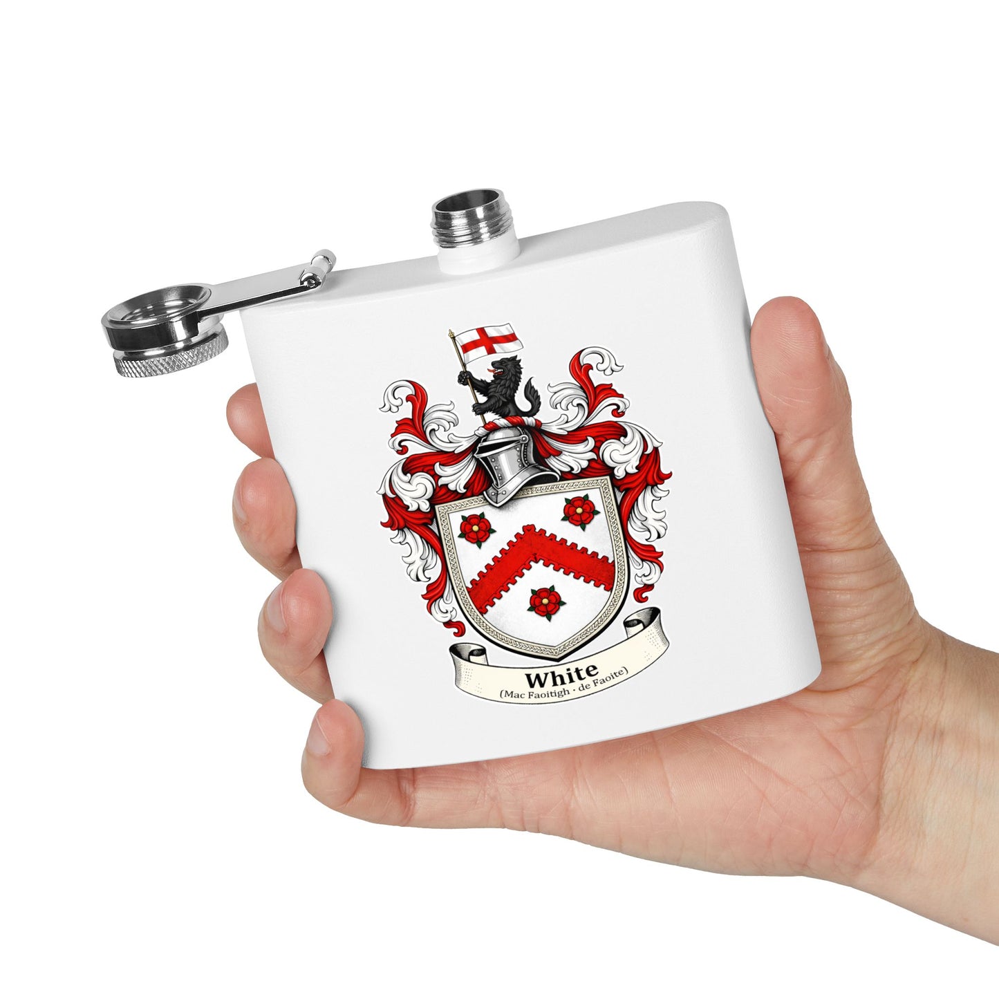 White - Family Crest Flask