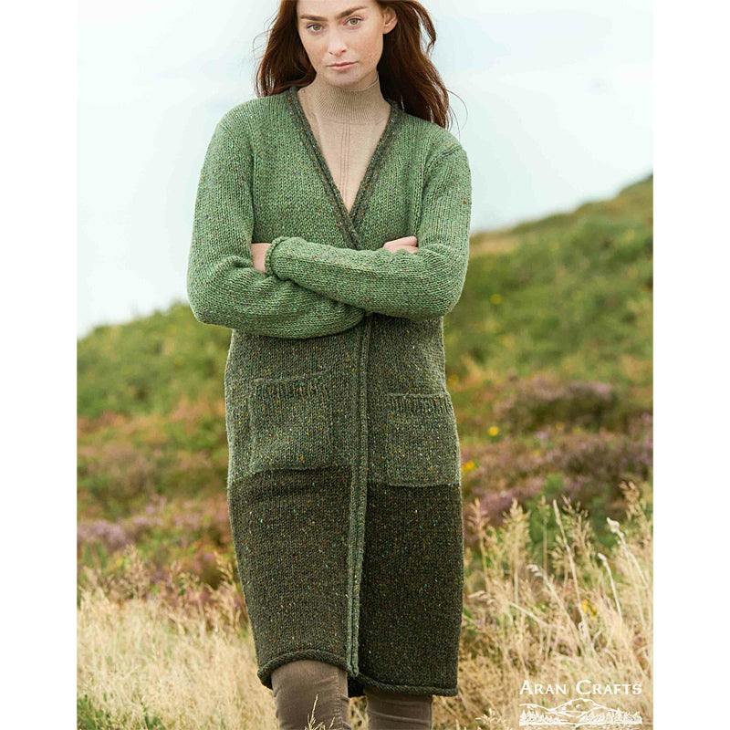 Donegal Wool Three-Tone Cardigan Coat