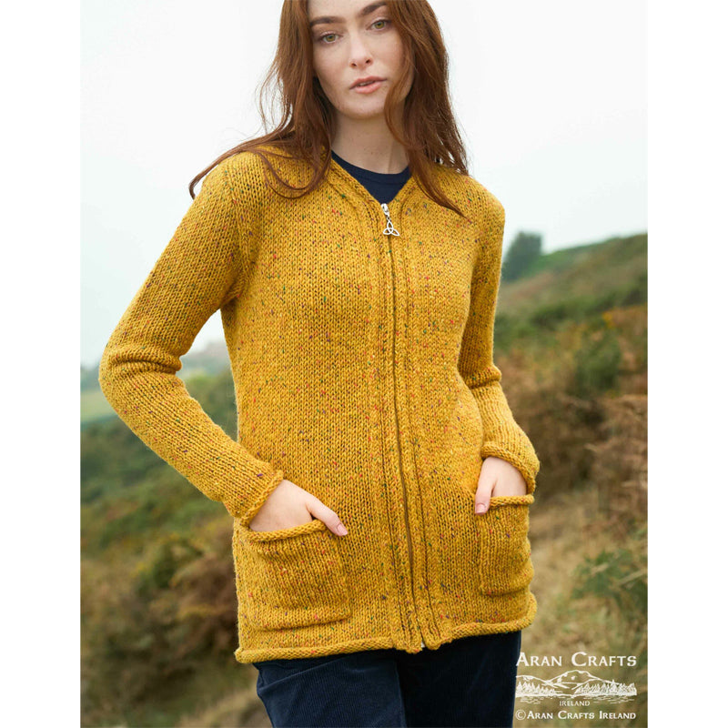 Donegal Wool Full-Zip Cardigan
