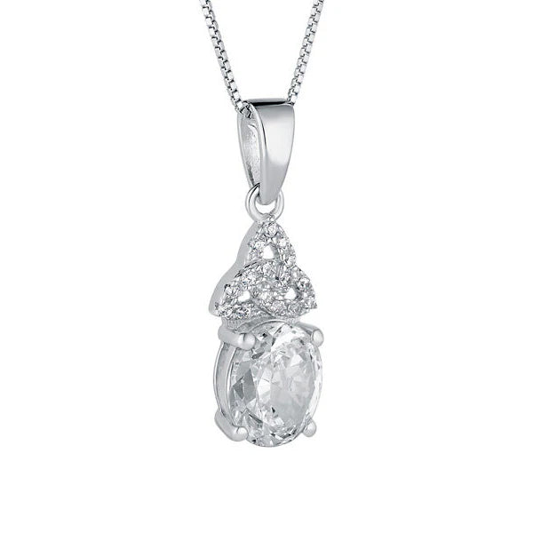 Birthstone Trinity Knot Necklace
