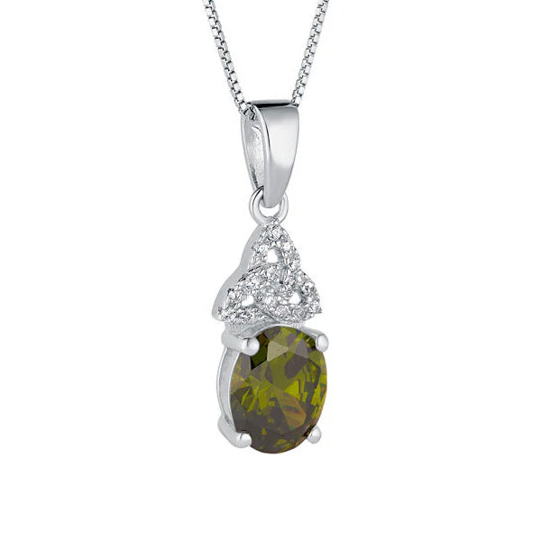 Birthstone Trinity Knot Necklace