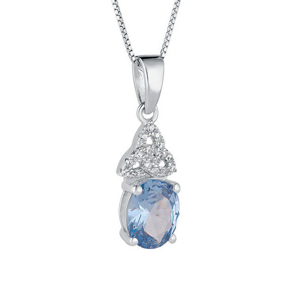 Birthstone Trinity Knot Necklace