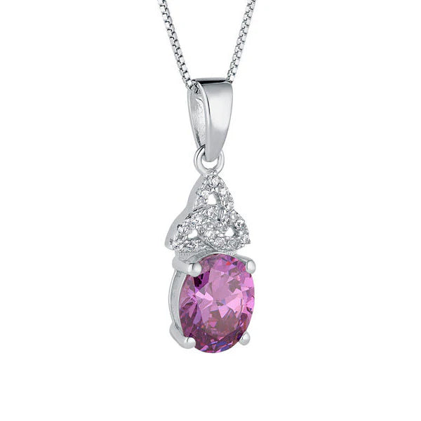 Birthstone Trinity Knot Necklace