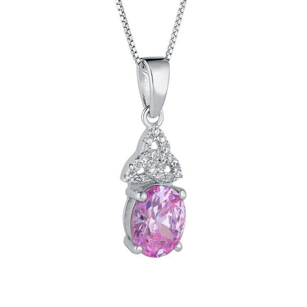 Birthstone Trinity Knot Necklace