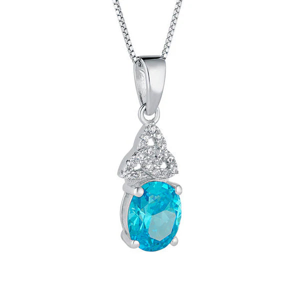 Birthstone Trinity Knot Necklace
