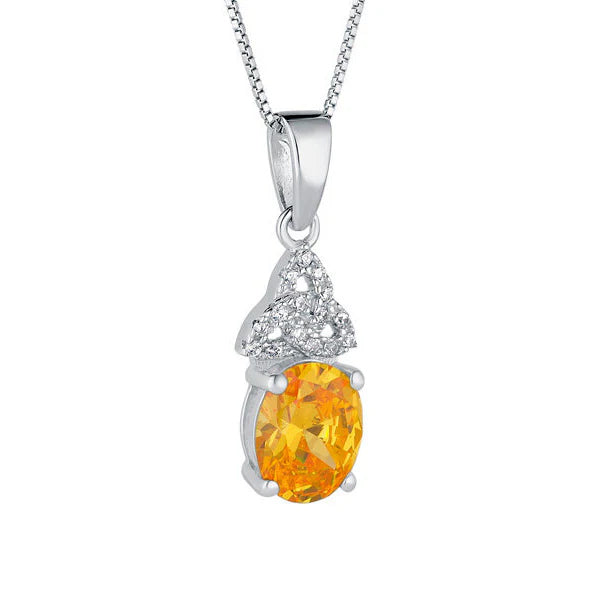 Birthstone Trinity Knot Necklace