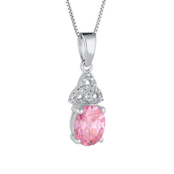 Birthstone Trinity Knot Necklace