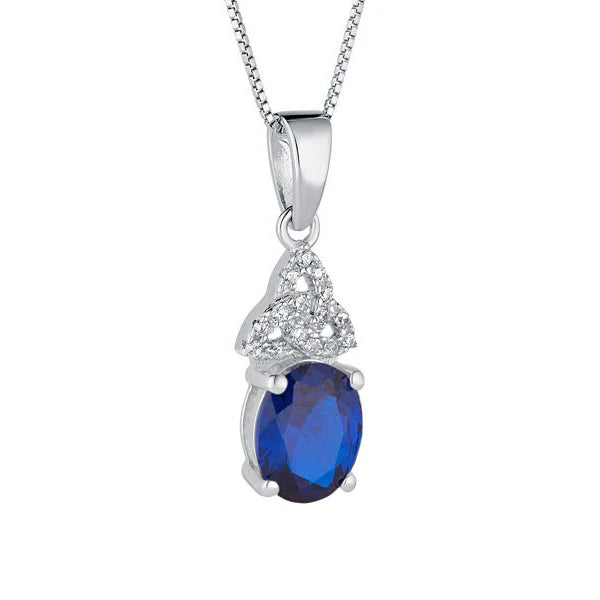 Birthstone Trinity Knot Necklace