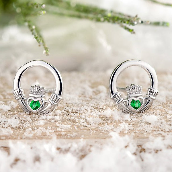 Claddagh Ring Earrings - Sterling Silver