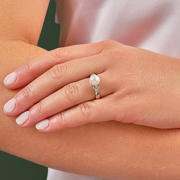 Irish Pearl Ring - Sterling Silver