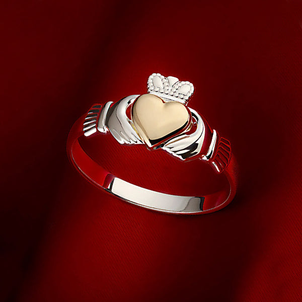10k Gold and Silver Claddagh Ring