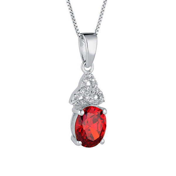 Birthstone Trinity Knot Necklace