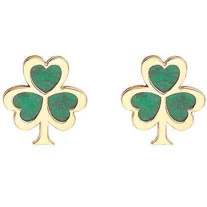 10k Gold Shamrock Earrings