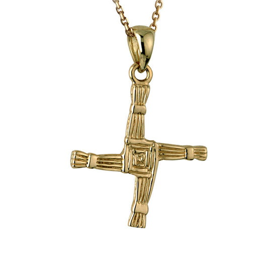 St. Brigid Cross Necklace - 10k Gold