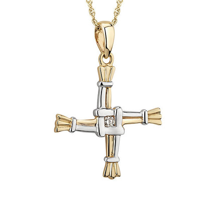 14k Gold and Diamond St Brigids Cross