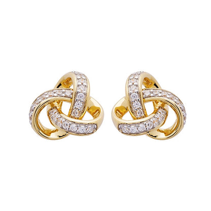 14k Gold Trinity Knot Earrings