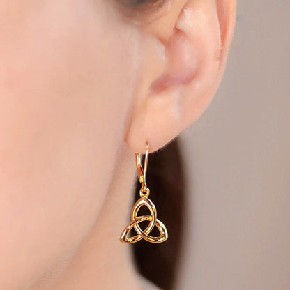 14k Gold Triquetra Earrings