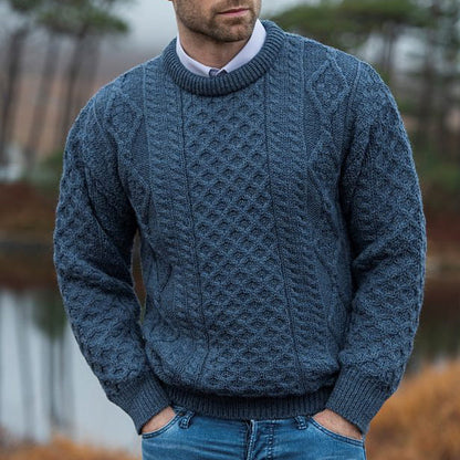Unisex Aran Crew Neck Sweater
