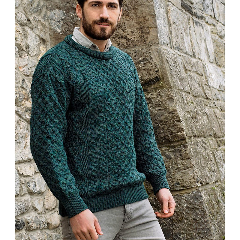 Unisex Aran Crew Neck Sweater