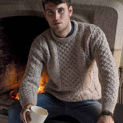 Unisex Aran Crew Neck Sweater