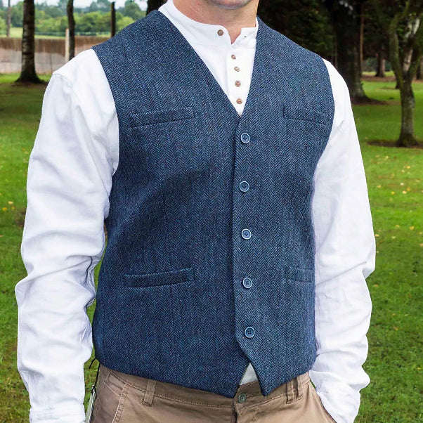 Blue Irish Tweed Vest