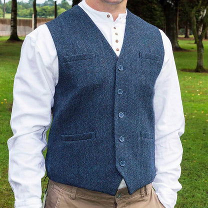 Blue Irish Tweed Vest