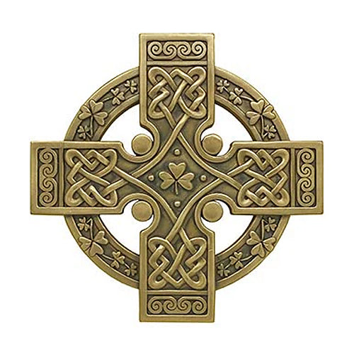 Shamrock Cross Wall Plaque - Bronze