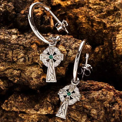 Celtic Cross Earrings - Sterling Silver