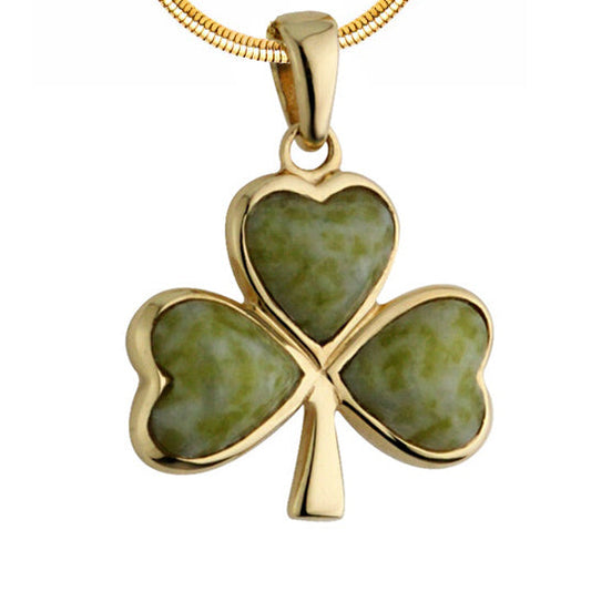 14k Gold & Marble Shamrock Necklace