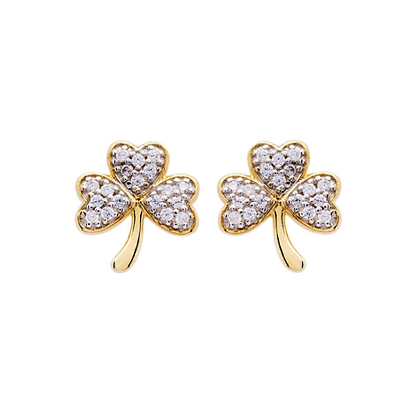 gold shamrock earrings