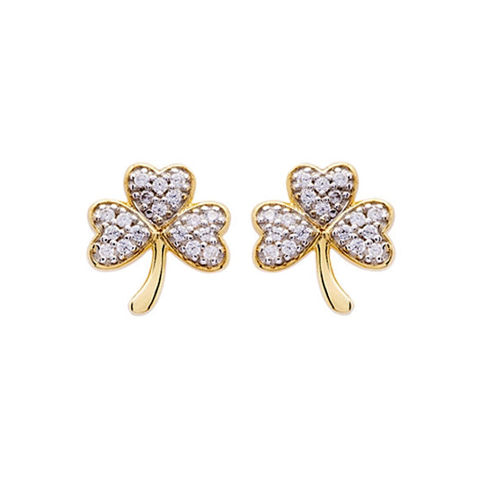 gold shamrock earrings