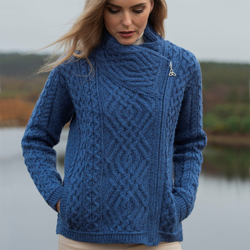 Merino Wool Side-Zip Cardigan