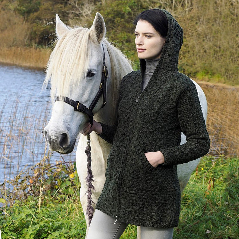 Merino Wool Hooded Coat