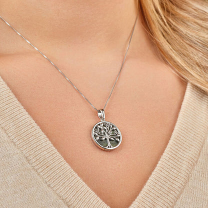 Silver & Marble Tree of Life Necklace