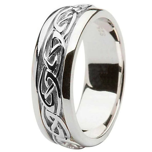 Men's Celtic Wedding Ring - Sterling Silver