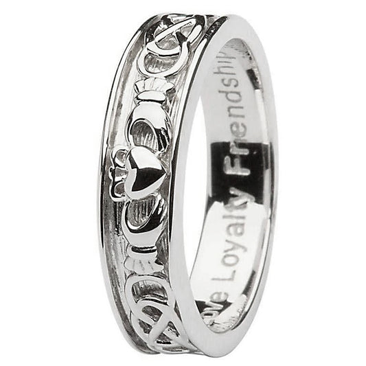 Men's Claddagh Wedding Ring - Sterling Silver