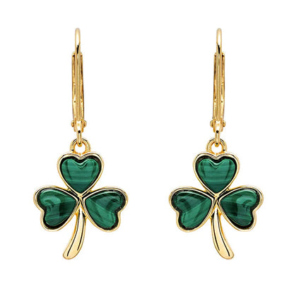 shamrock gold earrings