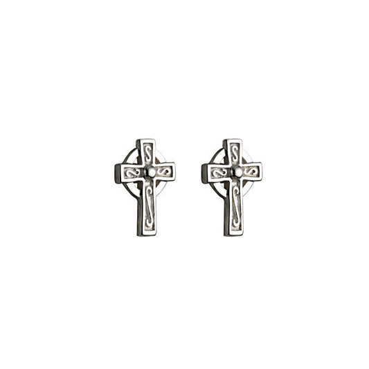 Celtic Cross Post Earrings - Sterling Silver