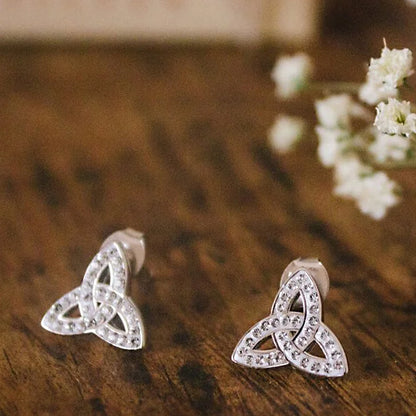 Sparkling Celtic Knot Earrings - Sterling Silver