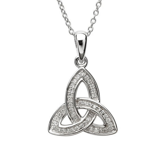 Sparkling Trinity Knot - Sterling Silver