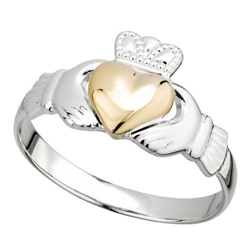 10k Gold and Silver Claddagh Ring