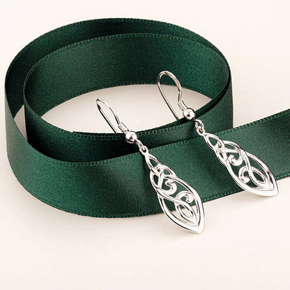 Long Celtic Knot Earrings - Sterling Silver