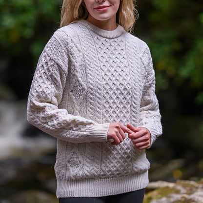 Unisex Aran Crew Neck Sweater