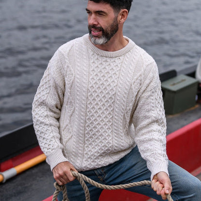 Unisex Aran Crew Neck Sweater