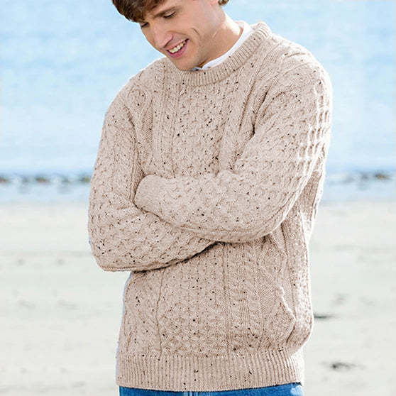 Unisex Aran Crew Neck Sweater