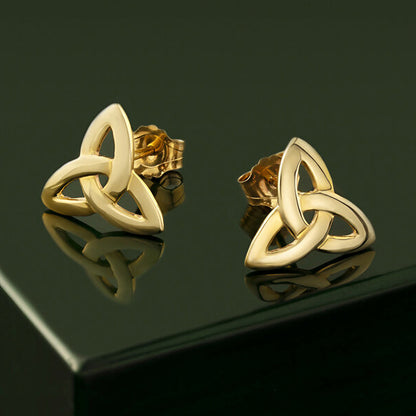 Trinity Knot Stud Earrings - 10k Gold