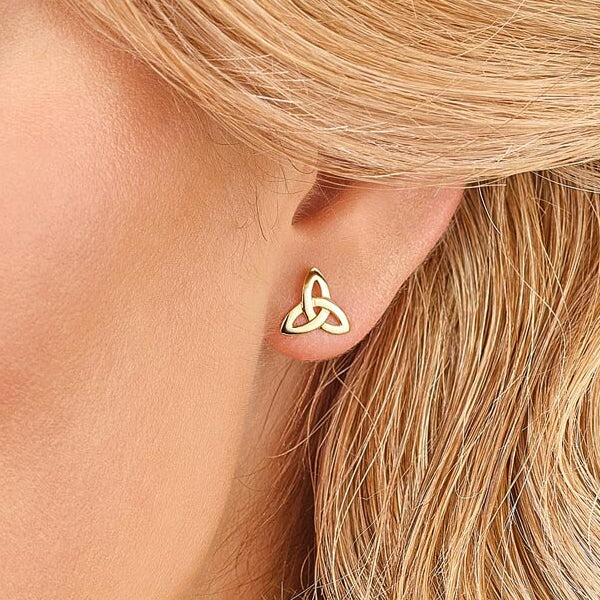 Trinity Knot Stud Earrings - 10k Gold