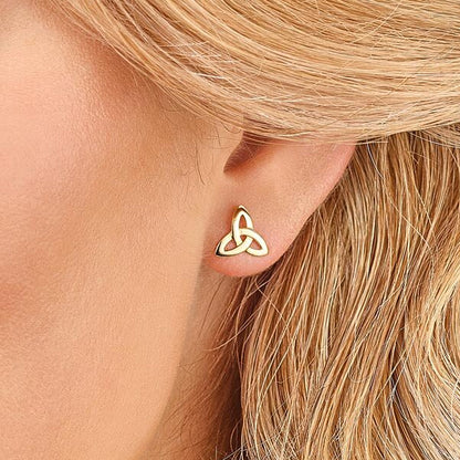 Trinity Knot Stud Earrings - 10k Gold